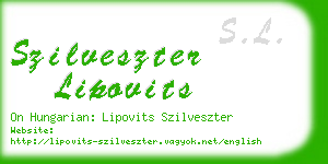 szilveszter lipovits business card